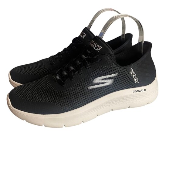 Skechers Women's Size 8 Go Walk Now Hands Free Slip On Sneaker Shoes Black Work - Picture 1 of 7